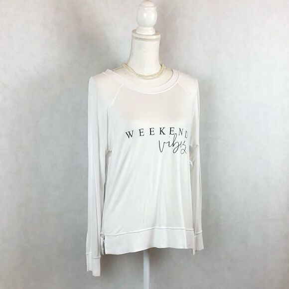Sz S Night Fox White Weekend Vibes Top - Picture 3 of 7